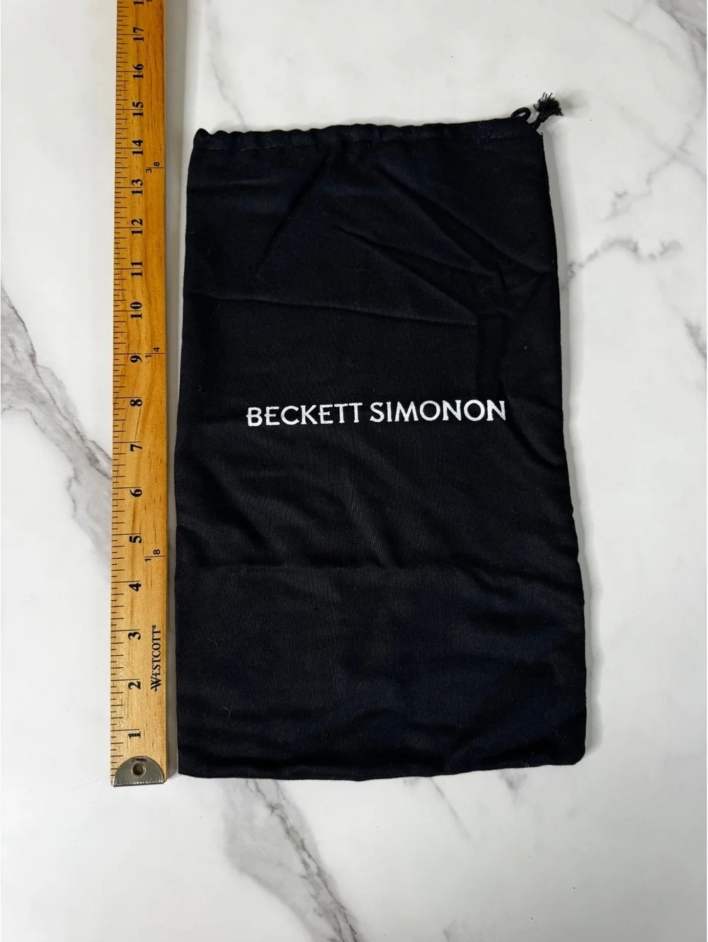 Beckett Simonon black cotton drawstring bag 14X8